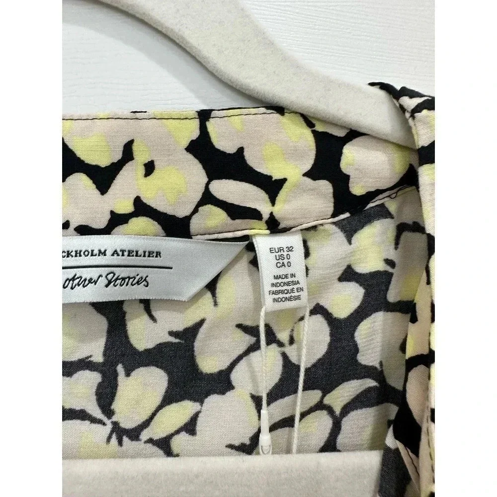 NWT & Other Stories Black and White printed midi dress long sleeve size 0 - Picture 6 of 14